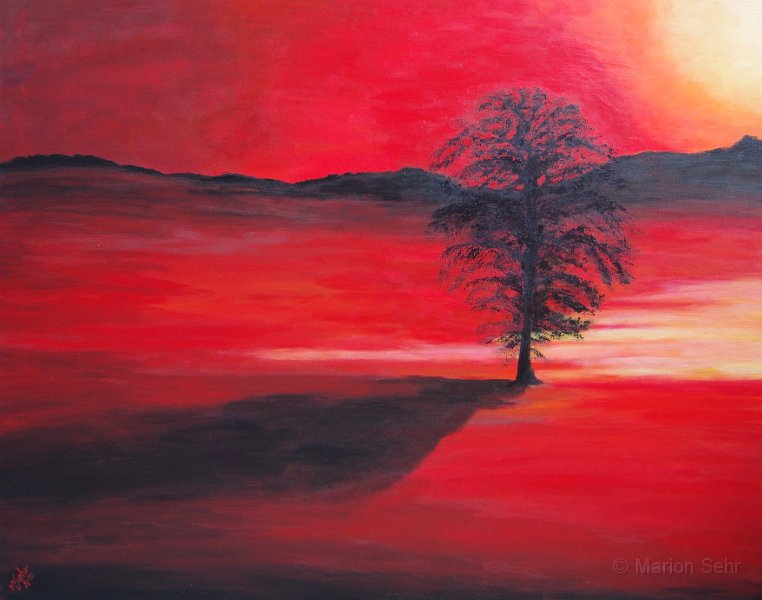 100x80 Acryl.JPG - Landschaft in Rot...ohne Titel, sehr kraftvoll...zentrierend...80 x 100